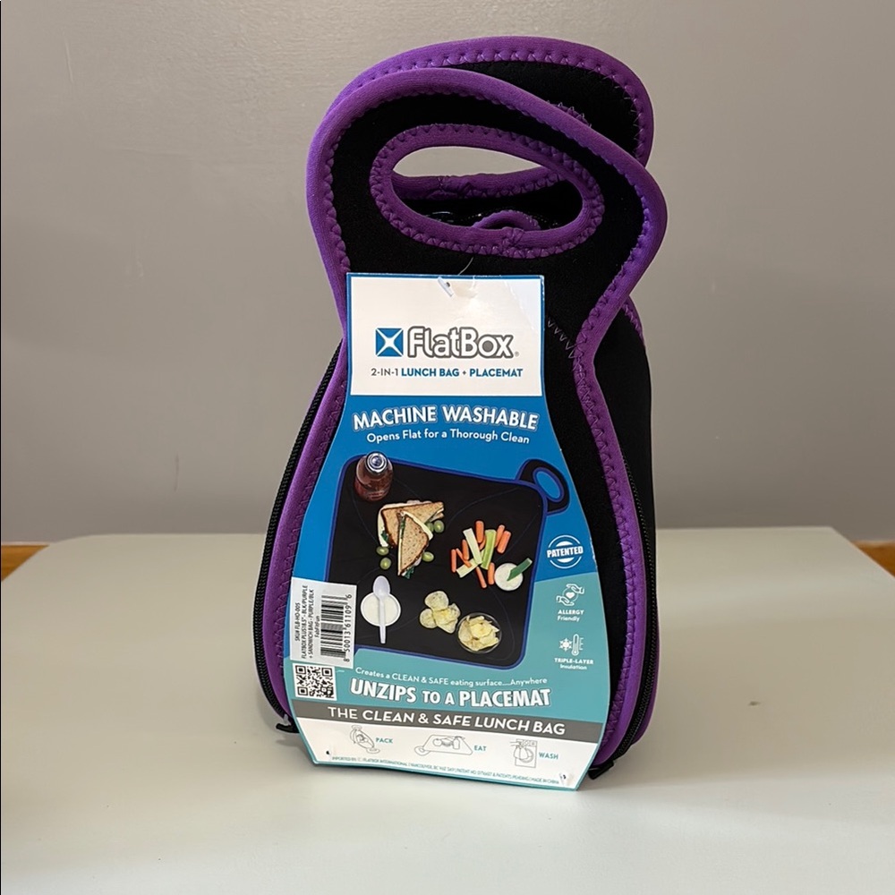 FlatBox Black and Purple Lunch Bag